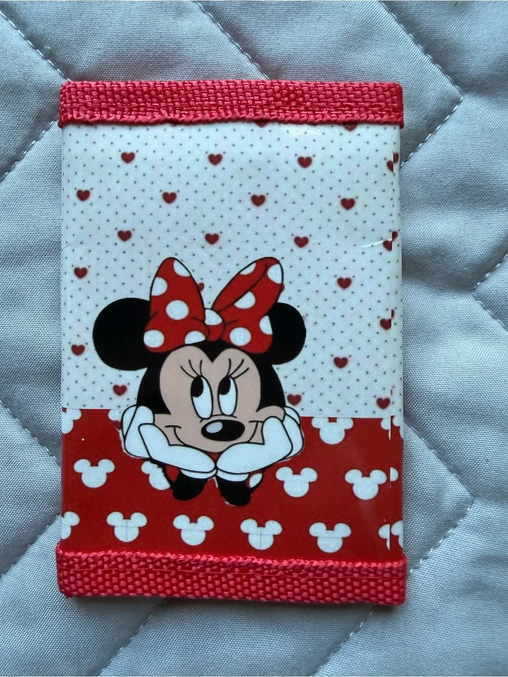 Disney Minnie Mouse Red and White Kids trifold velcro wallet